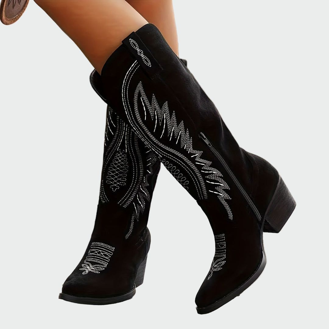 Biserka - Stylish embroidered western boots