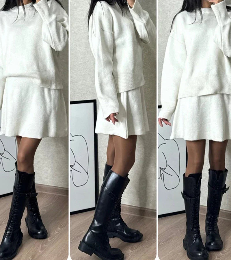 Velara - Pleteni Set - Oversize Pulover + Minica