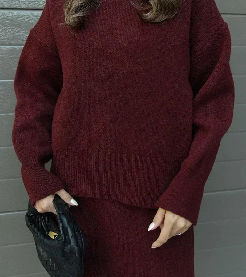 Velara - Pleteni Set - Oversize Pulover + Minica