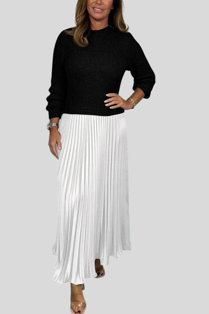 Claudia - Plisirana Haljina s Puloverom
