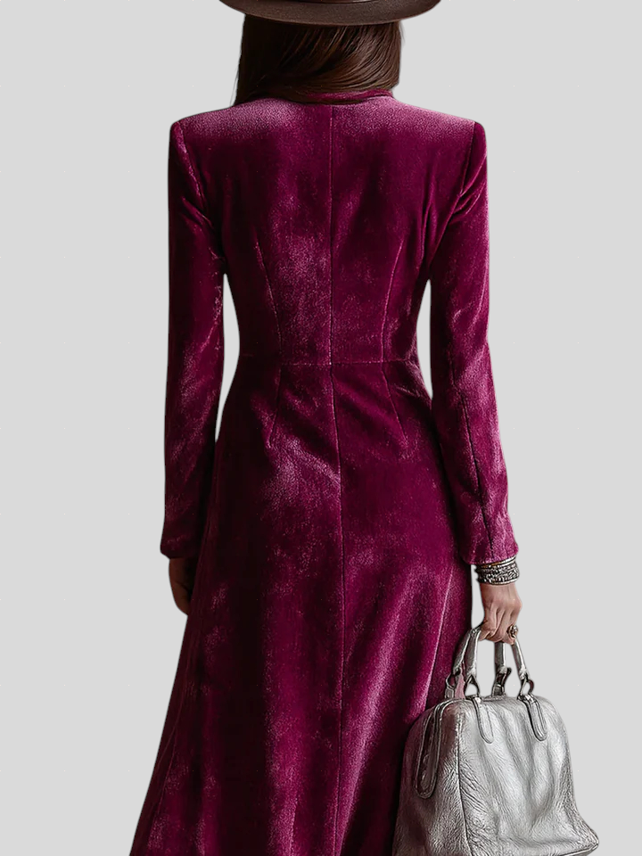 Vera - Duga Baršunasta Blazer Haljina