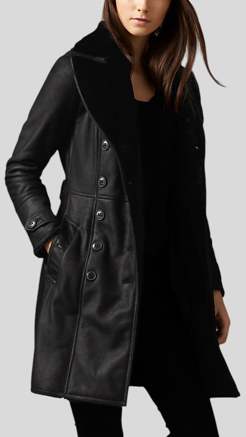 Klara - Elegantni Kožni Kaput