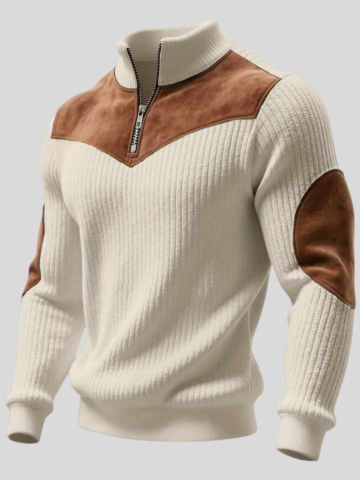 Kortez – Ležerni Pleteni Pulover s Poluzipom