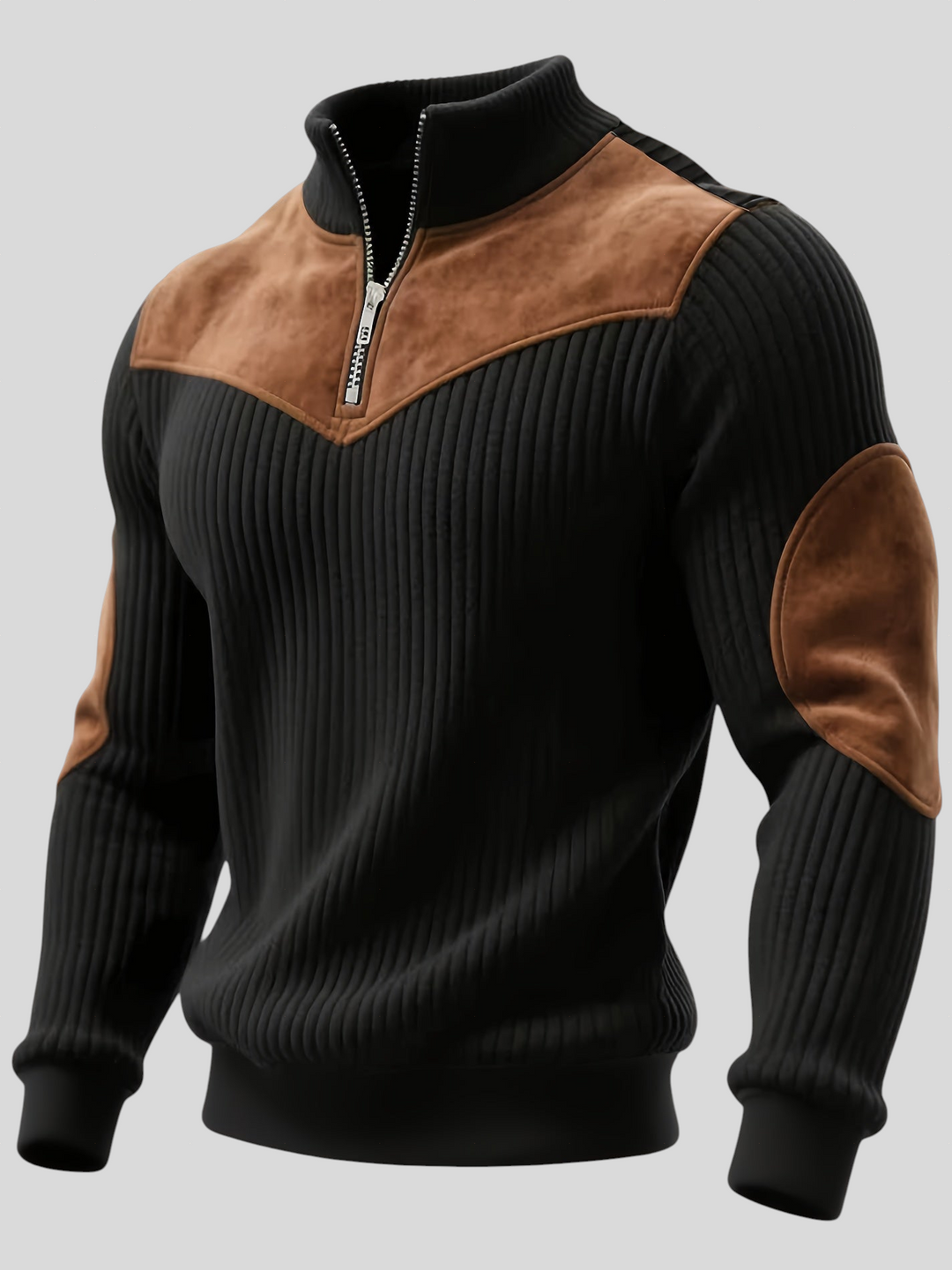 Kortez – Ležerni Pleteni Pulover s Poluzipom