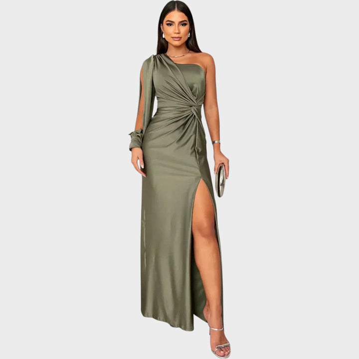 Marica – Elegantna duga haljina na jedno rame