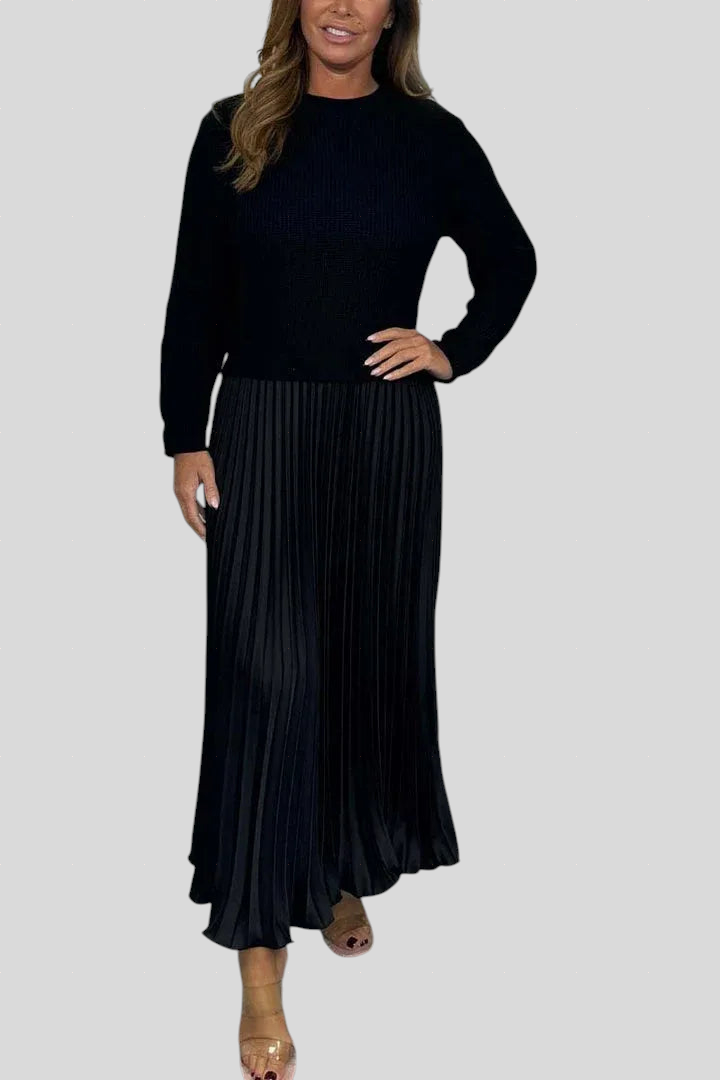 Claudia - Plisirana Haljina s Puloverom