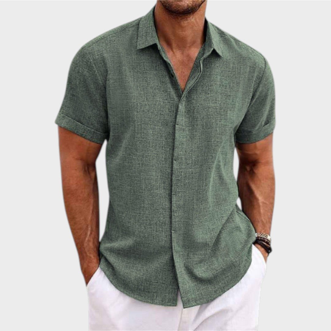 Oliver - Herreskjorte med korte ærmer i hør