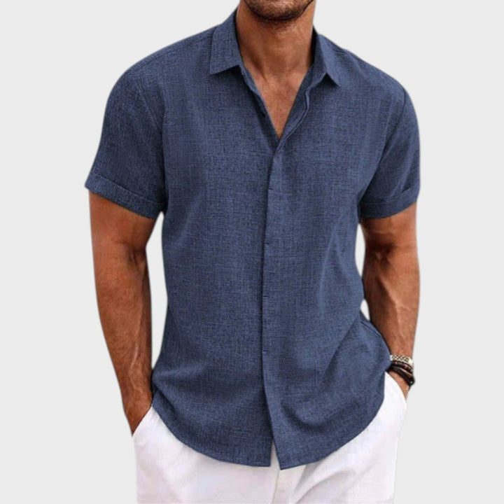 Oliver - Herreskjorte med korte ærmer i hør